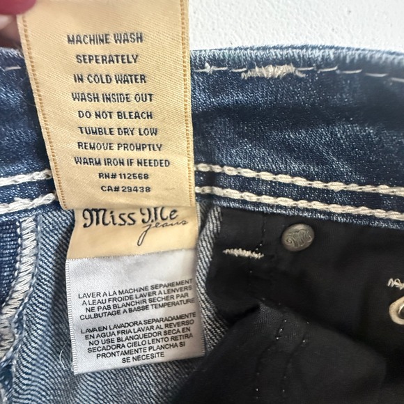 Miss Me Peace Sign Embellished Bootcut Jeans Size 27 JP5356B - Picture 7 of 14